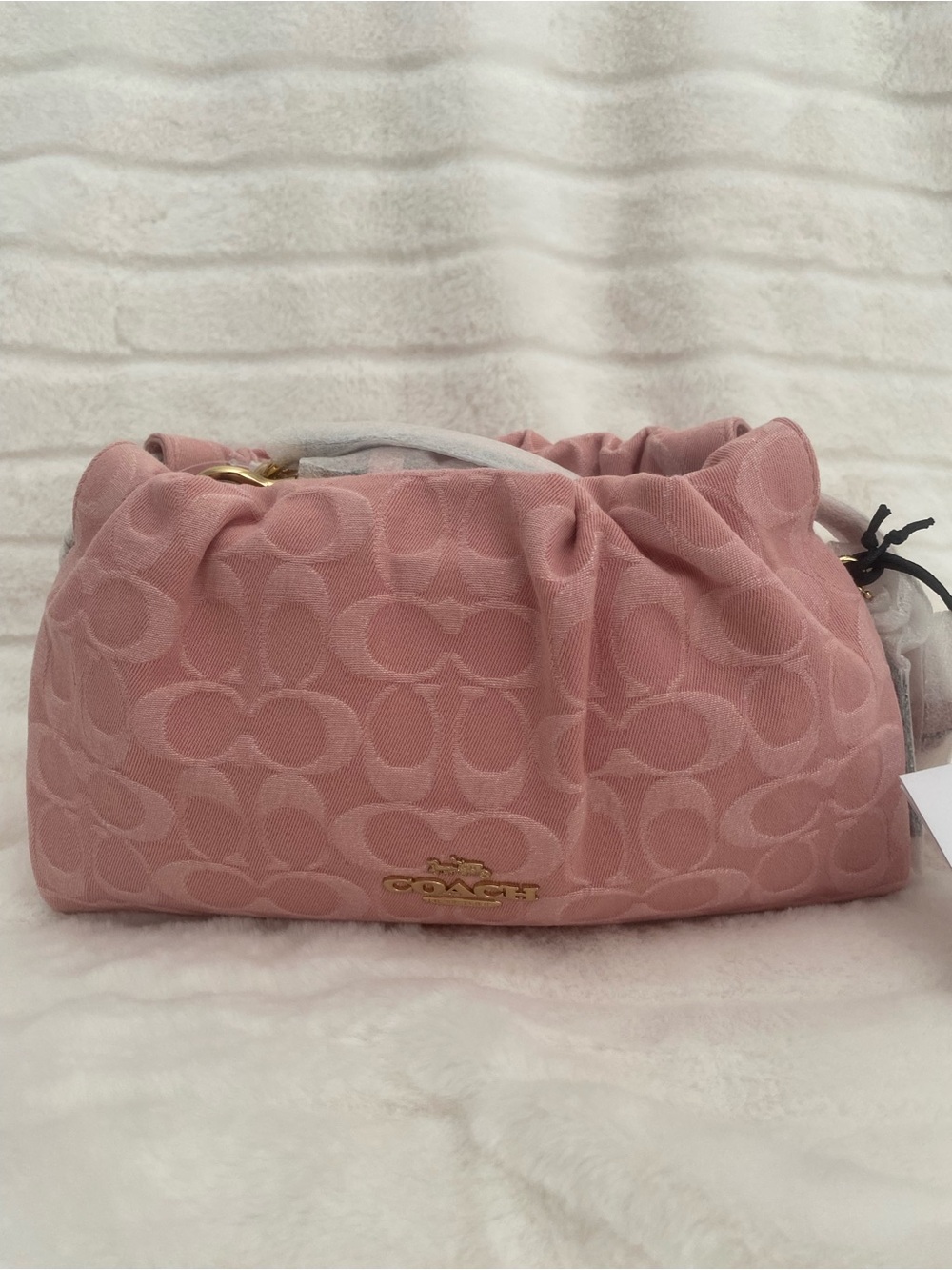 Coach pink denim faye